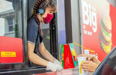 Fast food drive through window