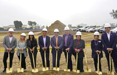 Advantech groundbreaking with shovels